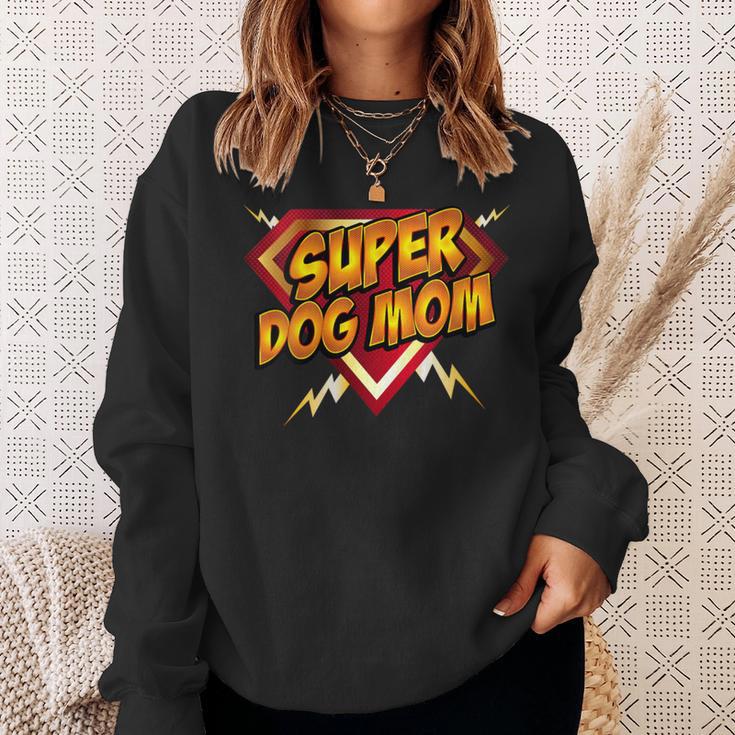 Super Dog Mom Superhero Dog Lover Comic Book Style Sweatshirt Gifts for Her