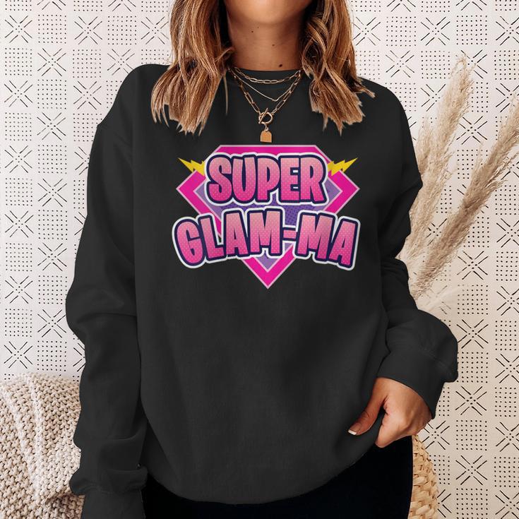 Super Glam-Ma Superhero Grandmother Comic Book Sweatshirt Gifts for Her