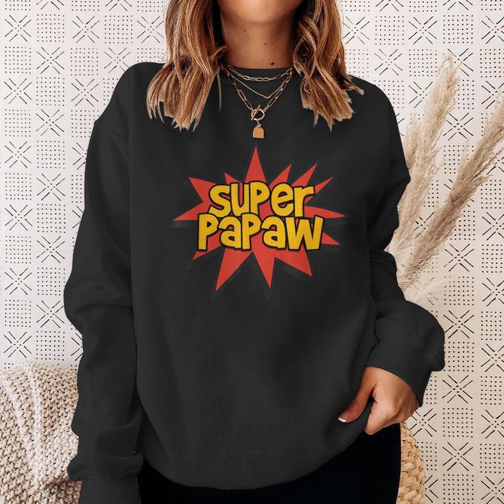 Super Grandfather Comic Book Hero Tshirt Super Papaw Sweatshirt Gifts for Her