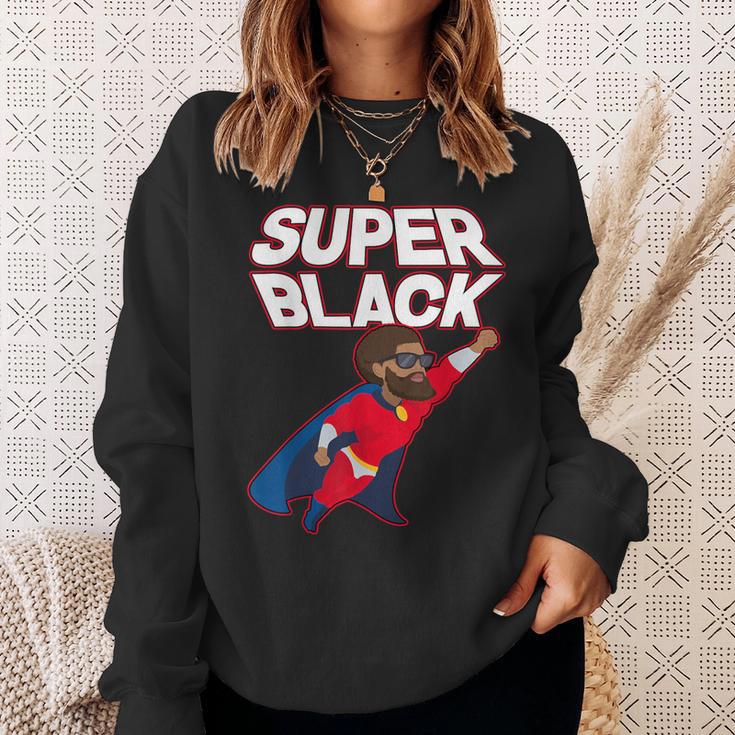 Superhero Pride Comic Book Lover African American Dad Sweatshirt Gifts for Her