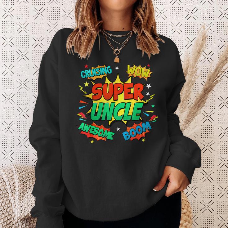 Superhero Uncle Costume For Men Comic Book Birthday Sweatshirt Gifts for Her