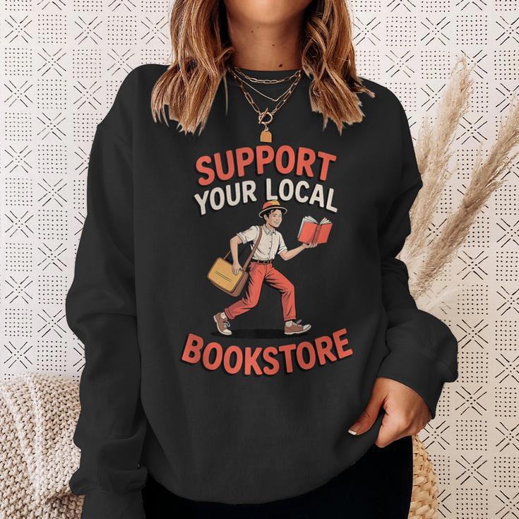 Support Your Local Bookstore Retro Book Lover Sweatshirt Gifts for Her