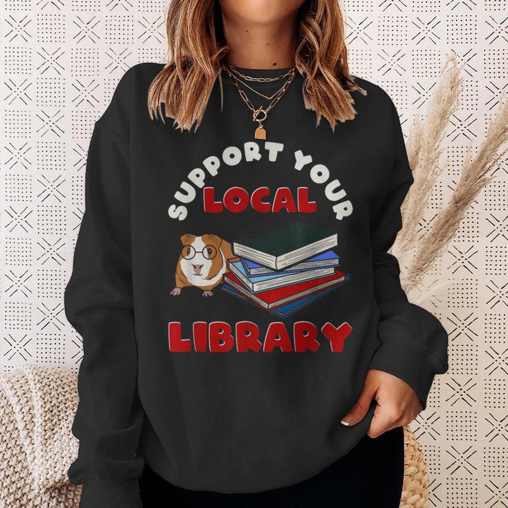 Support Your Local Library Guinea Pig Book Reader Sweatshirt Gifts for Her Support Your Local Library Guinea Pig Book Reader Sweatshirt Gifts for Her