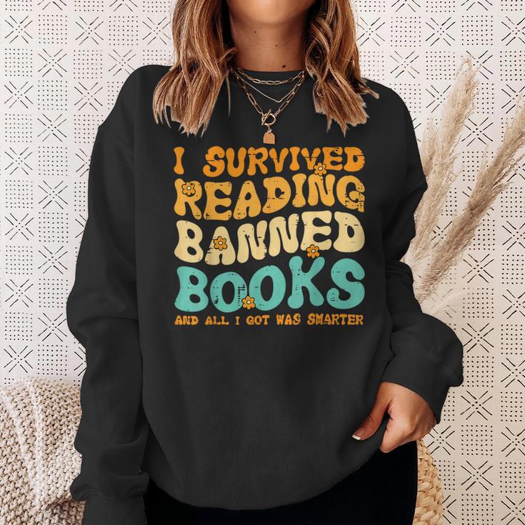 I Survived Reading Banned Books Read Librarian Men Women Sweatshirt Gifts for Her I Survived Reading Banned Books Read Librarian Men Women Sweatshirt Gifts for Her