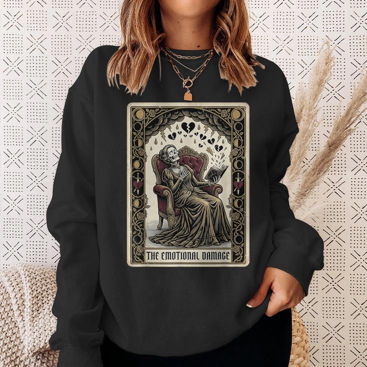 Tarot Card The Emotional Damage Skeleton Romantasy Book Sweatshirt Gifts for Her