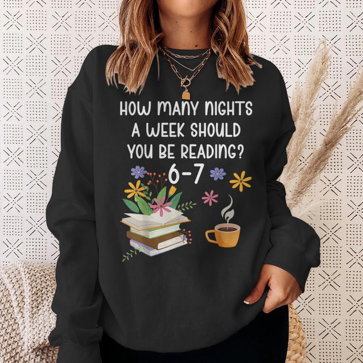 Teacher 67 Six Seven Meme Reading 6-7 Book Lover Sweatshirt Gifts for Her
