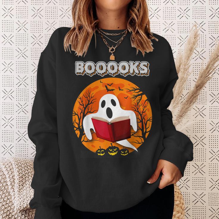 Teacher Halloween Ghost Books Reading For Men Women Sweatshirt Gifts for Her