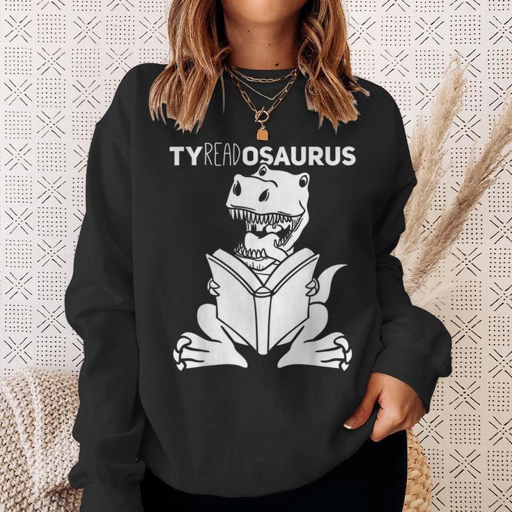 Teachersaurus Dinosaur Reading Book Reader Men Women Kids Sweatshirt Gifts for Her