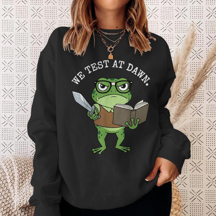 Test Day Grumpy Frog Book WE Test AT Dawn Fantasy Sweatshirt Gifts for Her