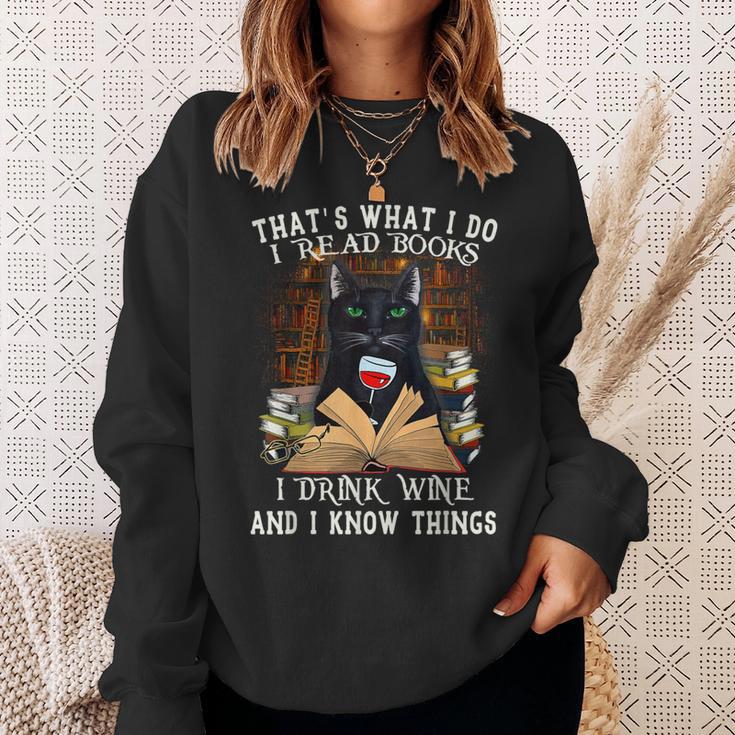 That's What I Do I Read Books I Drink Wine Cat Men Women Sweatshirt Gifts for Her