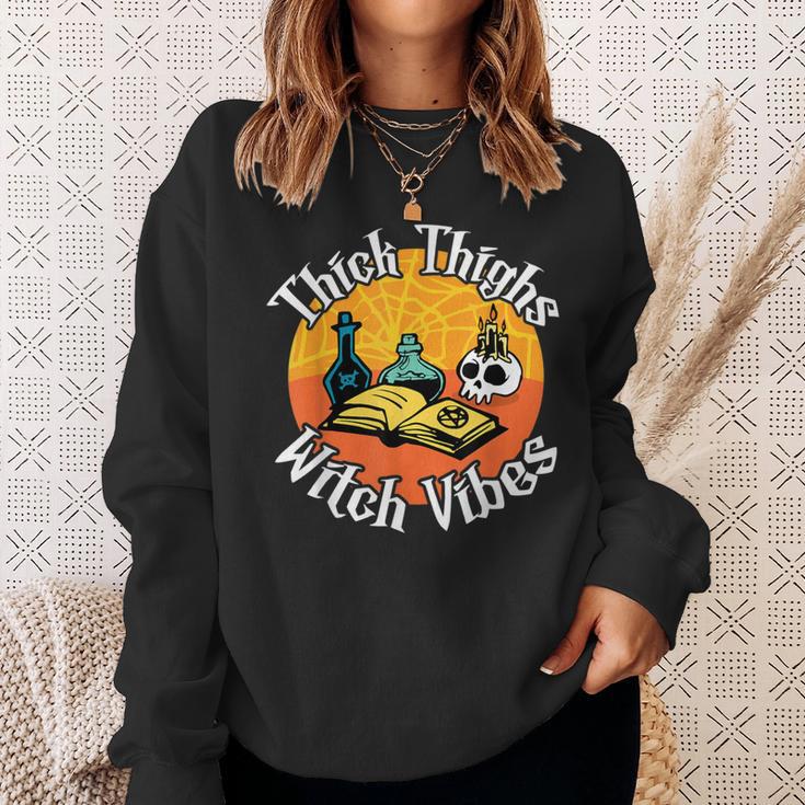 Thick Thighs Witch Vibes Spell Book And Potions Sweatshirt Gifts for Her