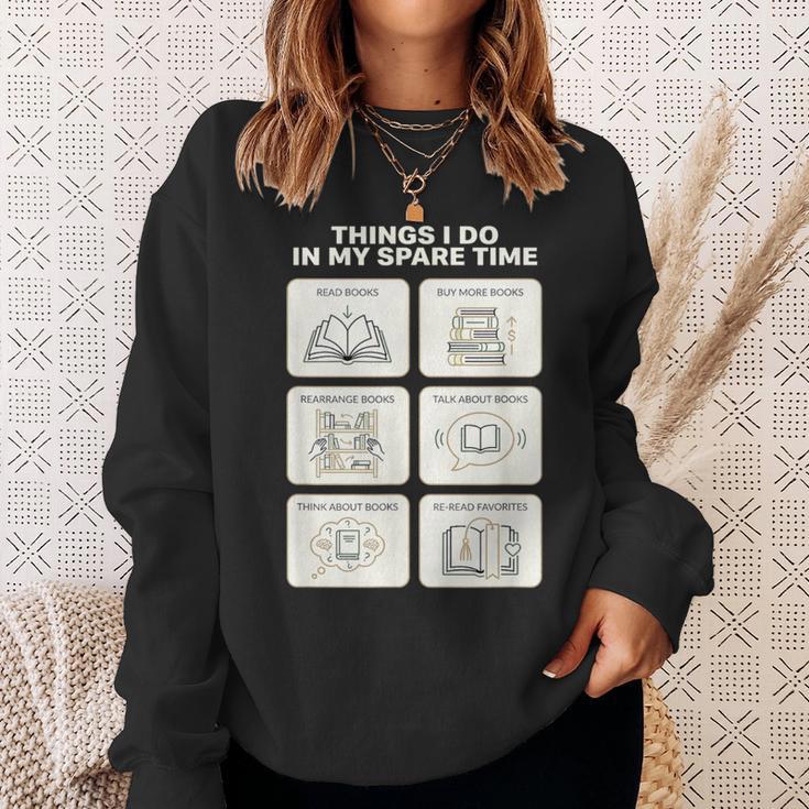 Things I Do In My Spare Time Reading Book Lover Sweatshirt Gifts for Her