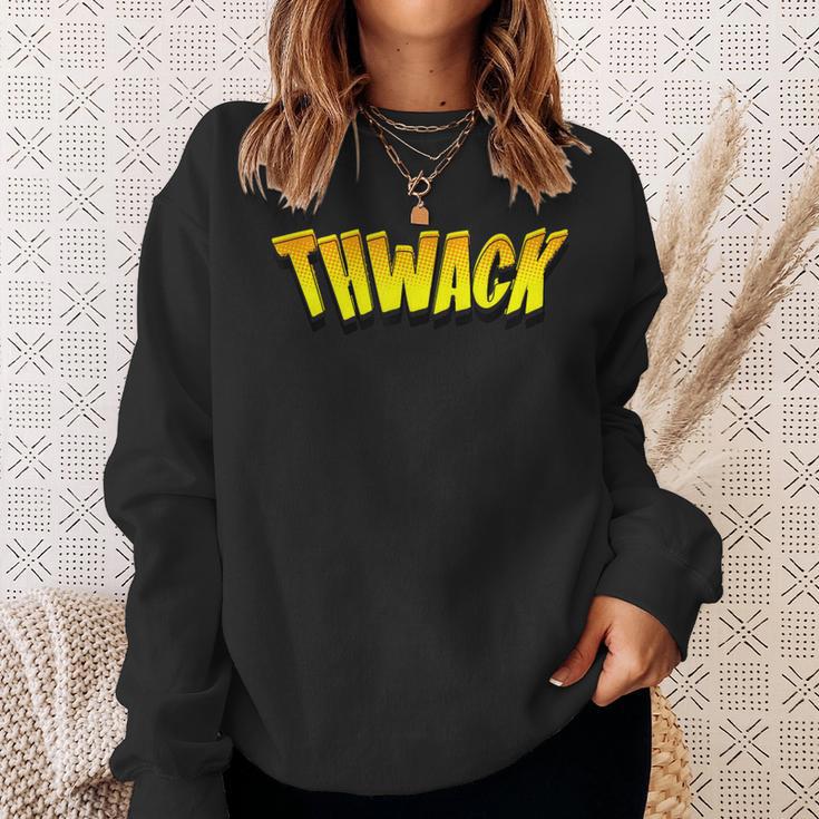 THWACK Vintage Retro Comic Book Sweatshirt Gifts for Her THWACK Vintage Retro Comic Book Sweatshirt Gifts for Her