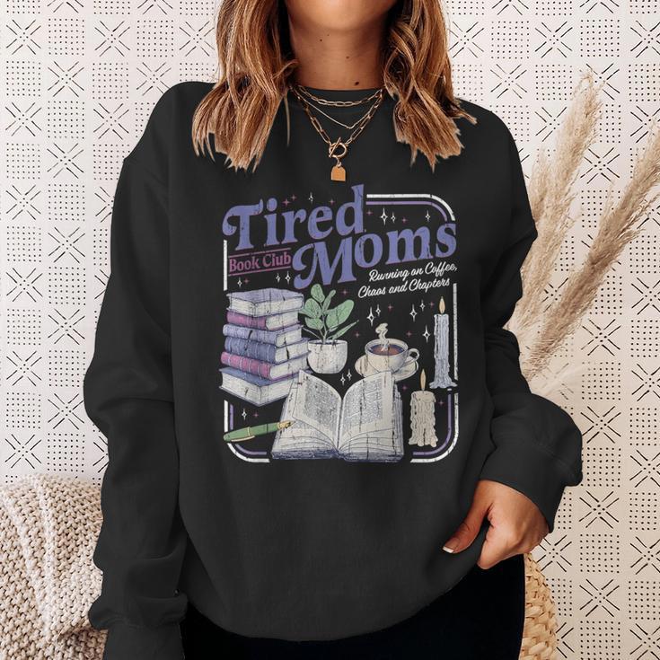 Tired Moms Book Club Retro Coffee Reader Sweatshirt Gifts for Her