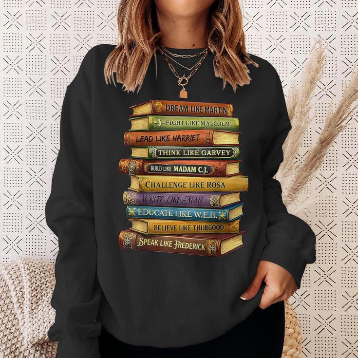 History Book Stack Leaders African American Pride Sweatshirt Gifts for Her