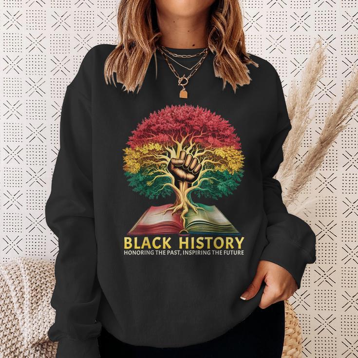 History Inspiring Future Fist Tree Book Roots Sweatshirt Gifts for Her