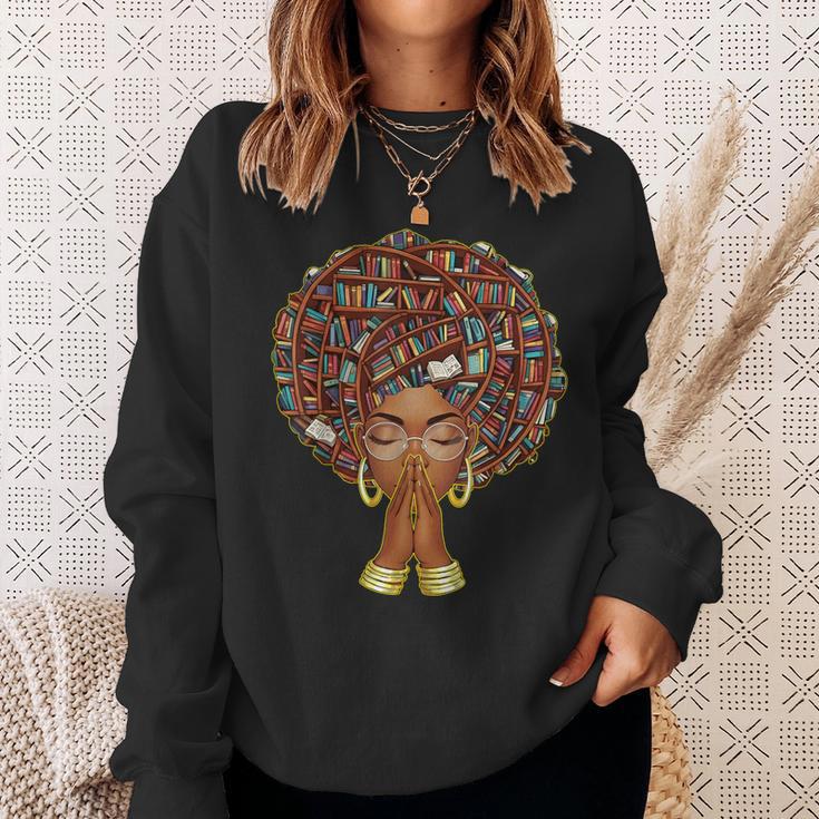 History Month Afro Book Lover Women Girls Librarian Sweatshirt Gifts for Her