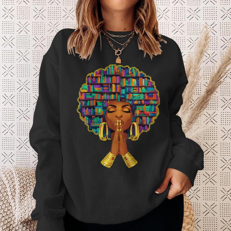 History Month Afro Women Book Lover Librarian Teacher Sweatshirt Gifts for Her