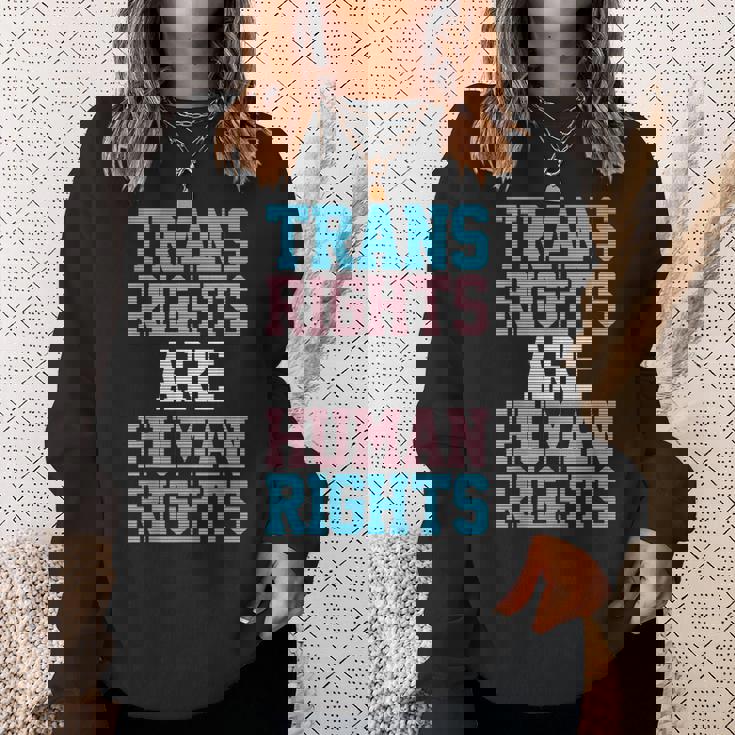 Trans Rights Are Human Rights Lgbtq トランスジェンダー フラッグ プライド スウェットシャツ 彼女への贈り物