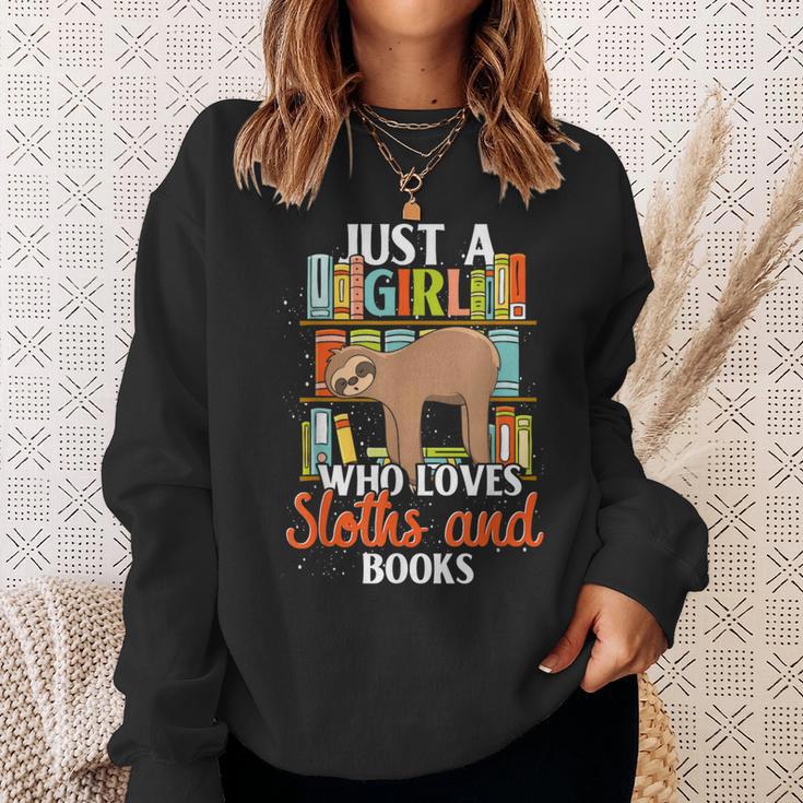 Tropical Zoo Animal Books Reading Sleeping Sloth Girl Sweatshirt Gifts for Her Tropical Zoo Animal Books Reading Sleeping Sloth Girl Sweatshirt Gifts for Her