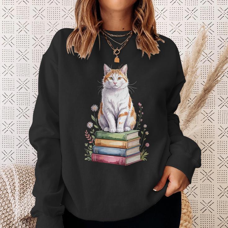 Turkish Van Bookworm Flowers Book Reading Books Sweatshirt Gifts for Her Turkish Van Bookworm Flowers Book Reading Books Sweatshirt Gifts for Her