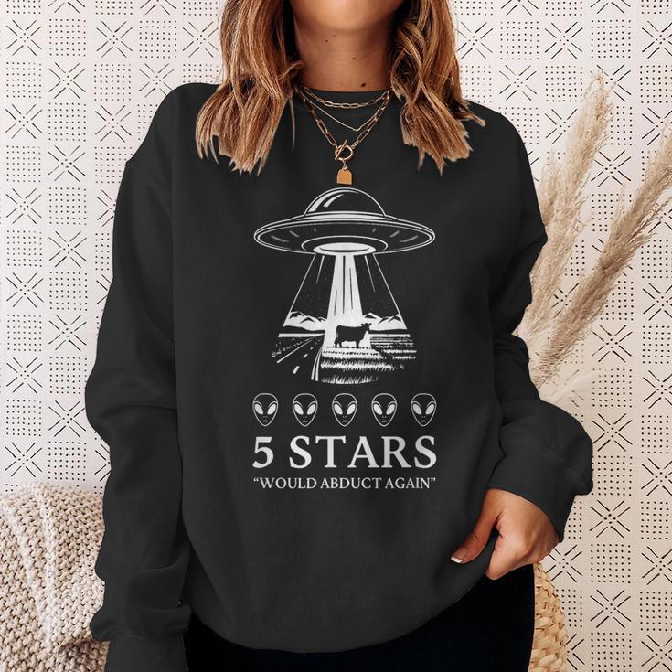 Ufo 牛誘拐牛 5つ星が再び誘拐するおみやげ スウェットシャツ 彼女への贈り物
