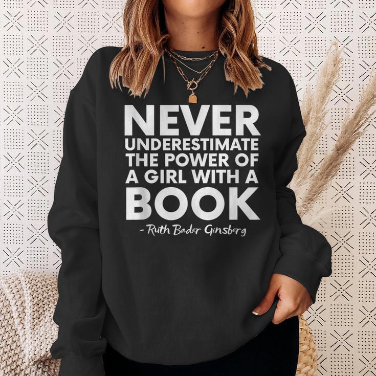 Never Underestimate The Power Of A Girl With A Book RGB Sweatshirt Gifts for Her