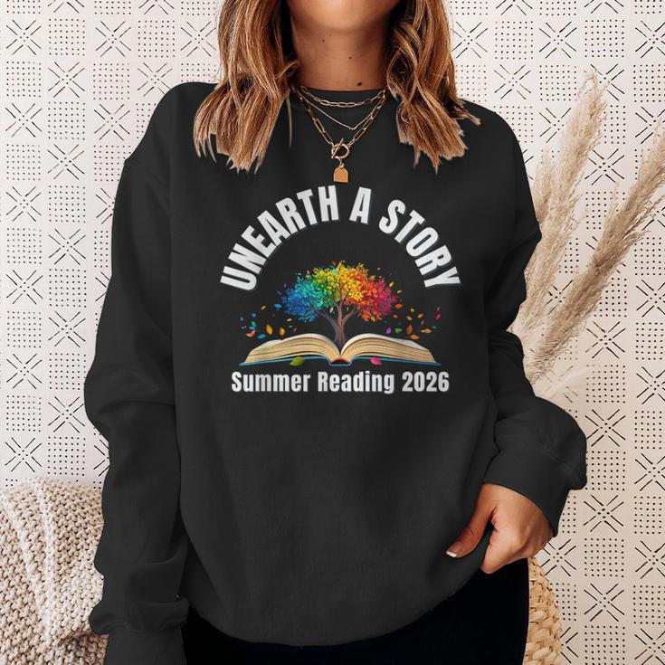 Unearth a Story 2026 Summer Reading Program Tree Book Sweatshirt Gifts for Her