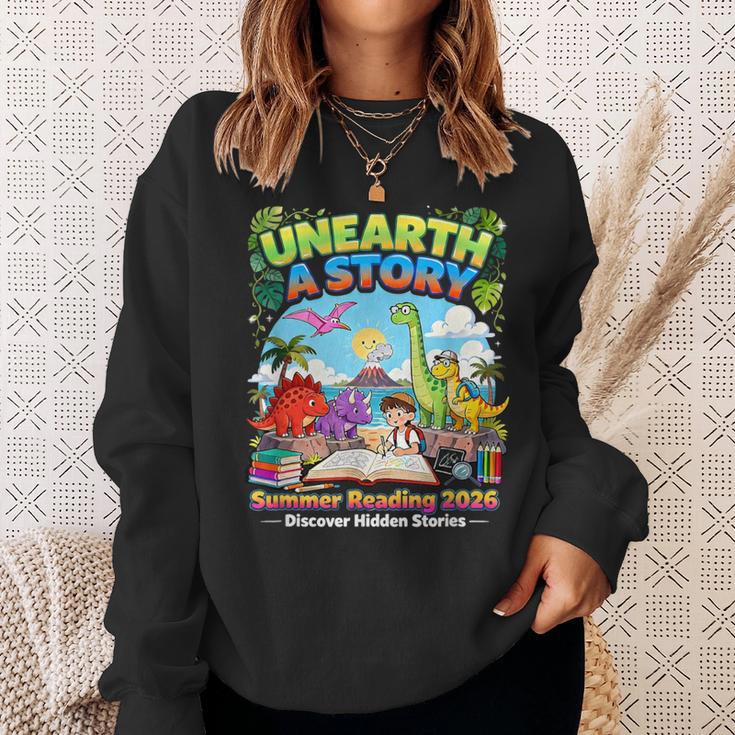 Unearth A Story Dinosaur Books Summer Reading 2026 Sweatshirt Gifts for Her