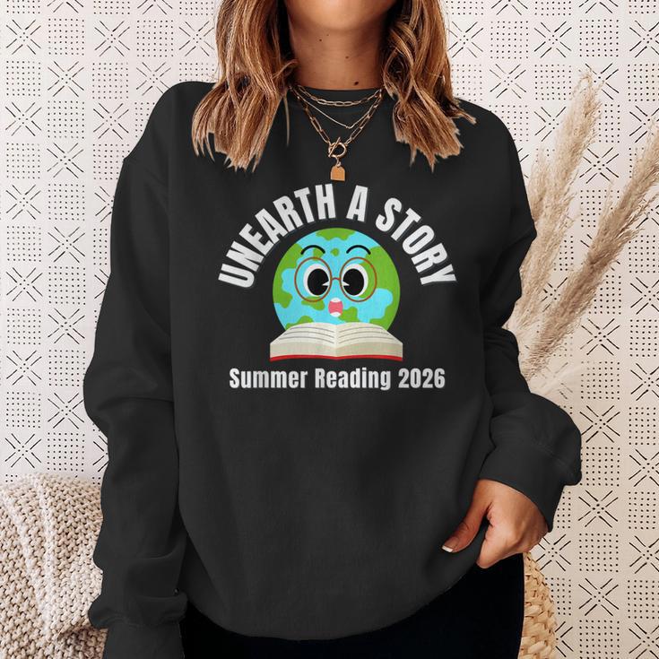 Unearth a Story Summer 2026 Reading Program Earth Read Book Sweatshirt Gifts for Her