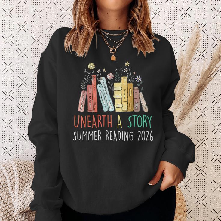 Unearth A Story Summer Reading 2026 Book Wildflowers Sweatshirt Gifts for Her