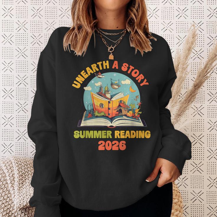 Unearth a Story Summer Reading 2026 Librarian Book Library Sweatshirt Gifts for Her