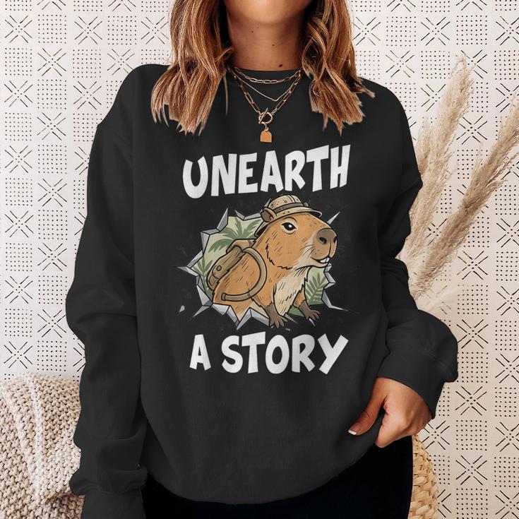 Unearth A Story Summer Reading Program 2026 Capybara Book Sweatshirt Gifts for Her