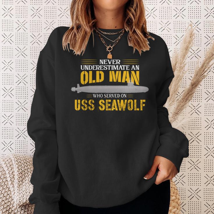 Ussシーウルフssn-21サブマリン 長袖tシャツ スウェットシャツ 彼女への贈り物