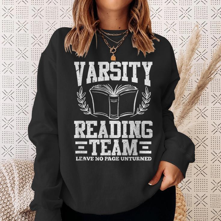 Varsity Reading Team Bookworm Book Lover Reader Sweatshirt Gifts for Her