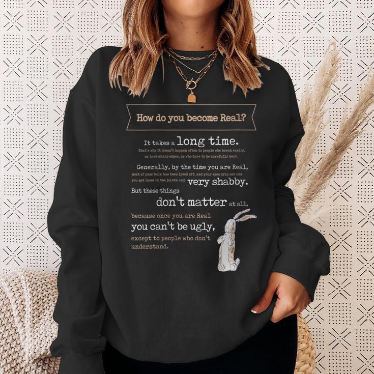 Velveteen Rabbit Book Quote 1922 Becoming Real Skin Horse Sweatshirt Gifts for Her