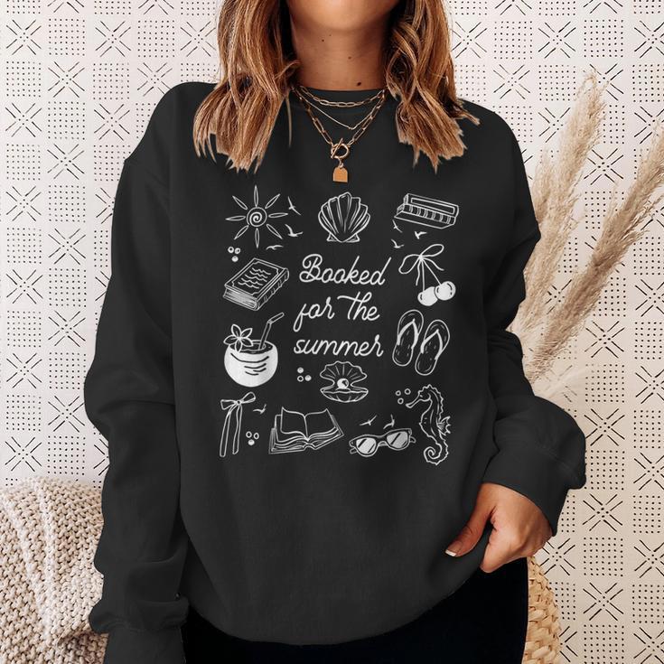 Vintage Booked For Summer Beach Reading Library Book Lover Sweatshirt Gifts for Her