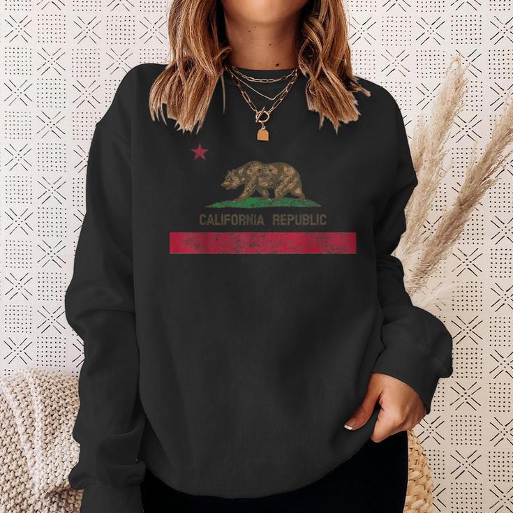 Vintage California Republic Flag ビンテージ・スタイルカリフォルニア共和国旗 スウェットシャツ 彼女への贈り物