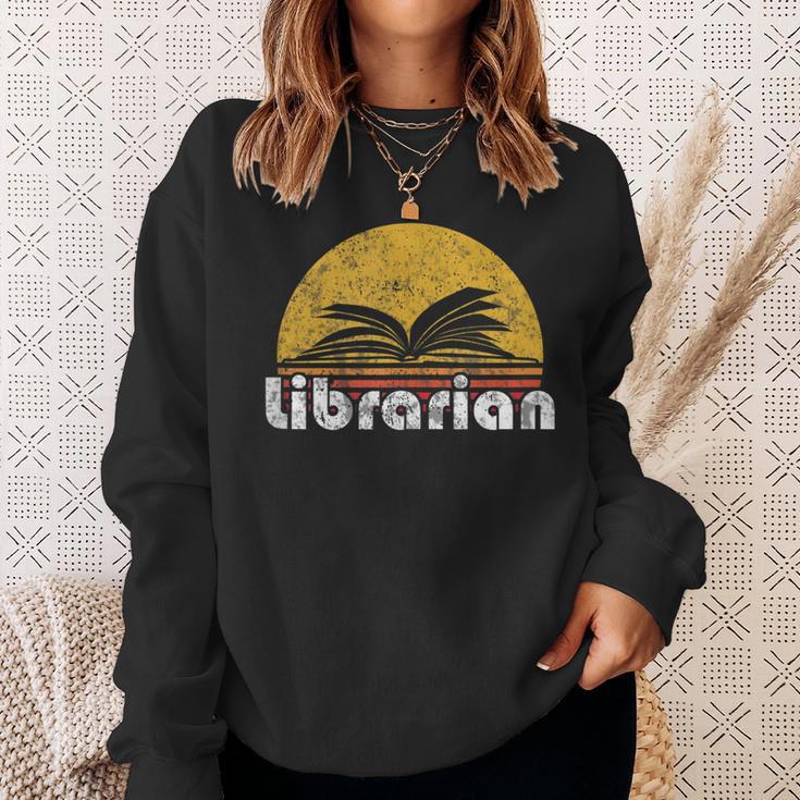 Vintage Reading Book Librarian Retro Sunset Sweatshirt Gifts for Her