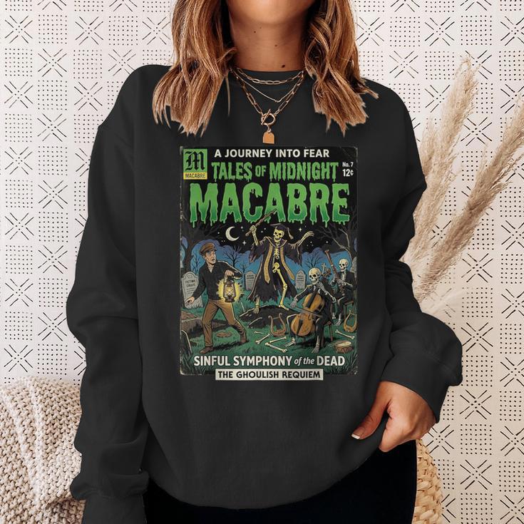 Vintage Retro Horror Comic Book Cover Skeleton Macabre Sweatshirt Gifts for Her