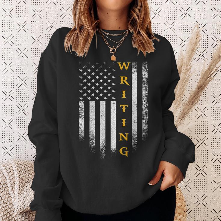 Vintage USA American Flag Writing Book Write Writer Women Kids Men Sweatshirt Gifts for Her Vintage USA American Flag Writing Book Write Writer Women Kids Men Sweatshirt Gifts for Her