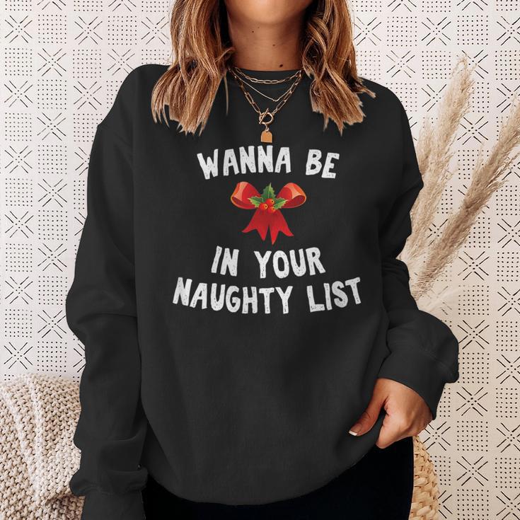 Wanna Be In Your Naughty Books Funny Christmas Sweatshirt Gifts for Her