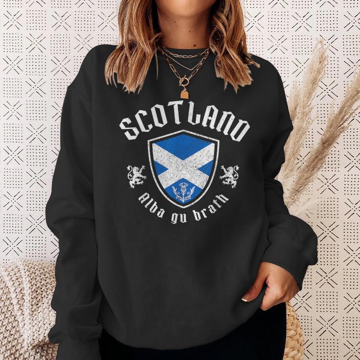 We Lovecotland Alba Gu Brath スコットランド国旗 プライド ヴィンテージ スウェットシャツ 彼女への贈り物