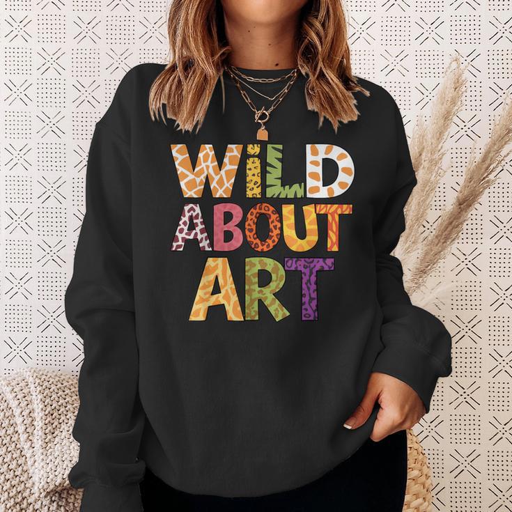 Wild About Art Books Animal Safari Children's Art Teacher Sweatshirt Gifts for Her