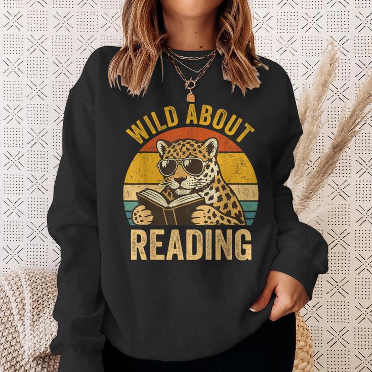 Wild About Reading Cheetah Book Leopard Print Kids Boys Girl Sweatshirt Gifts for Her