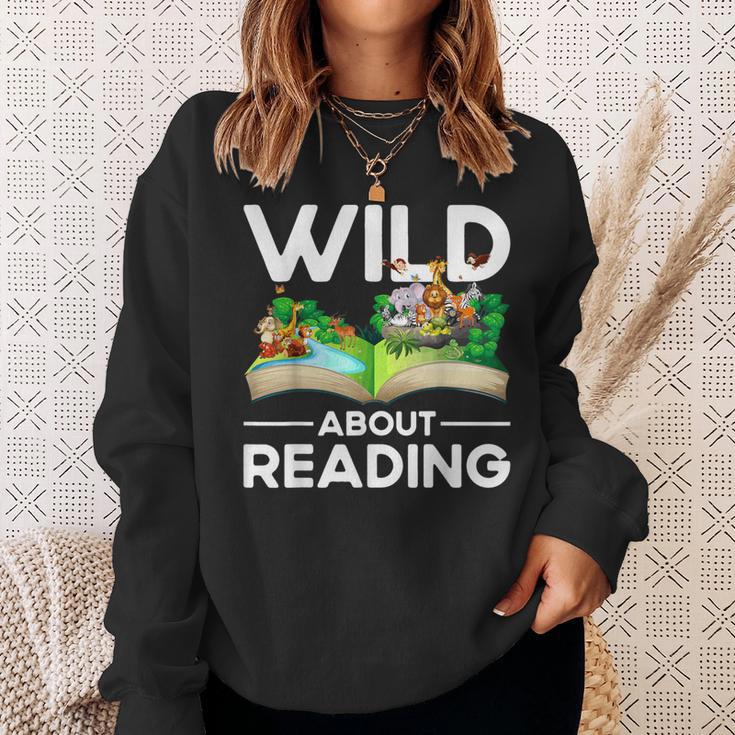 Wild About Reading Lovers Avid Readers Bookworms Book Lovers Sweatshirt Gifts for Her Wild About Reading Lovers Avid Readers Bookworms Book Lovers Sweatshirt Gifts for Her