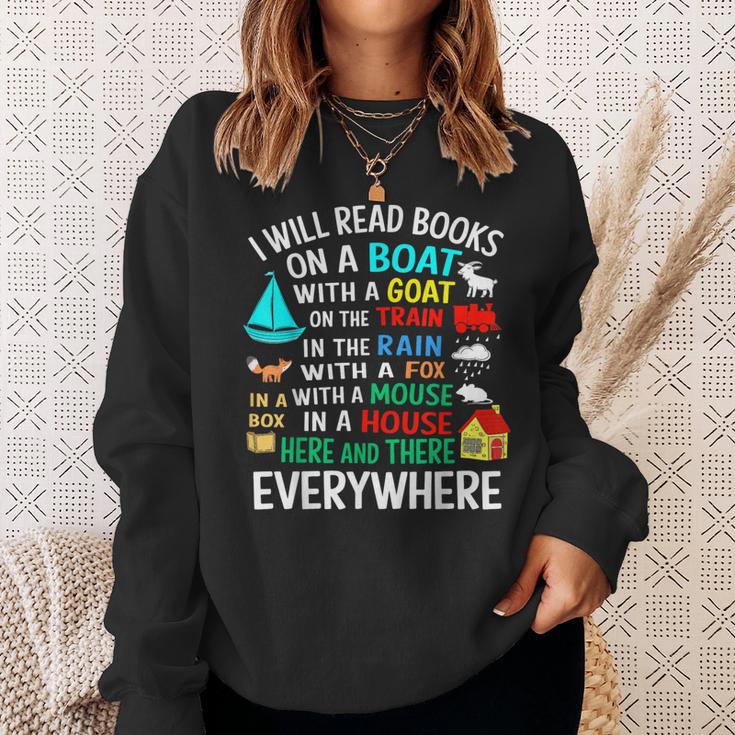 I Will Read Books On A Boat & Everywhere Sweatshirt Gifts for Her