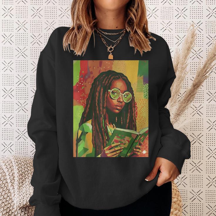 Women Reading Book Educated Black History Month Women Sweatshirt Gifts for Her