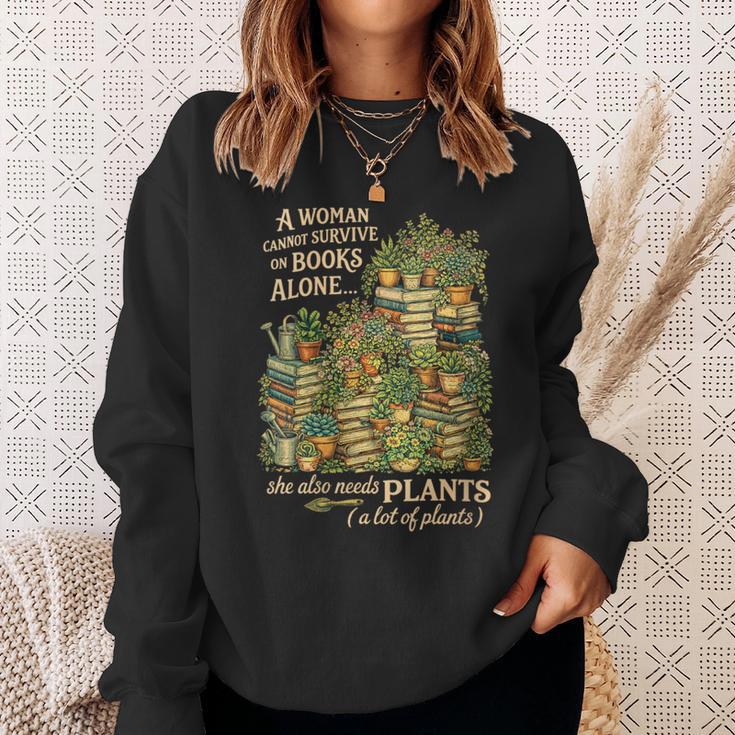 Women's Book & Plant Lover Reading Gardening She Also Need Plants Sweatshirt Gifts for Her Women's Book & Plant Lover Reading Gardening She Also Need Plants Sweatshirt Gifts for Her