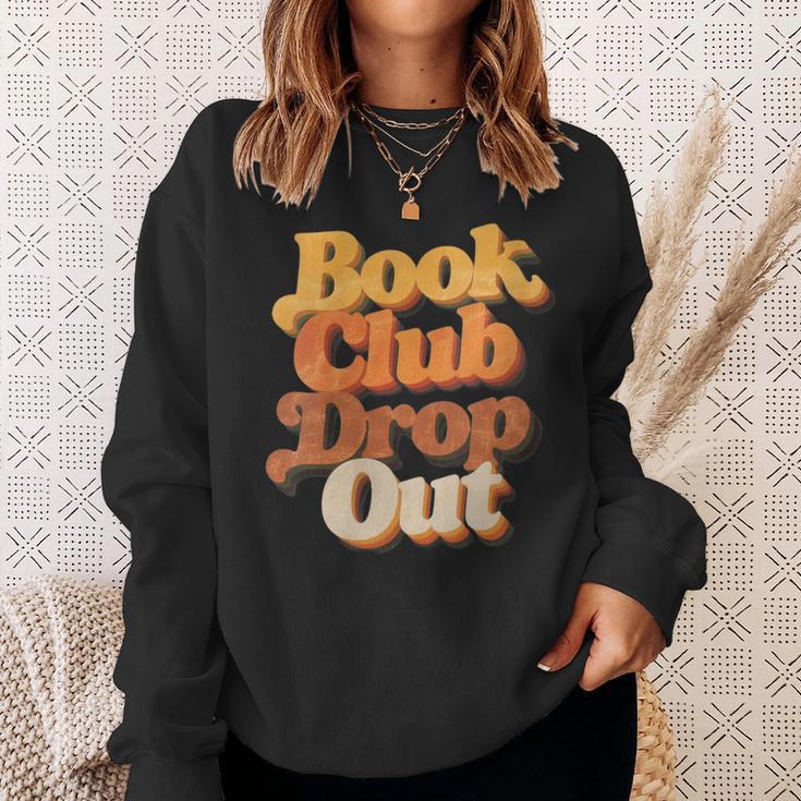 Women's Book Club Drop Out Bookish Retro 70s Book Lover Sweatshirt Gifts for Her